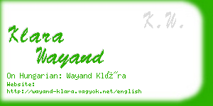 klara wayand business card